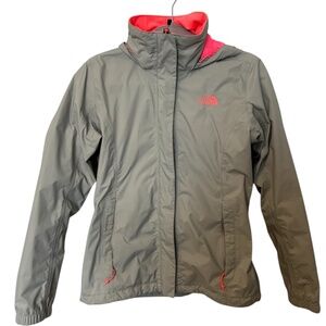 North Face Women’s Rain Jacket Grey/Orange Small